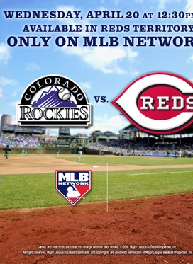 Reds vs. Rockies on Wednesday, April 20th