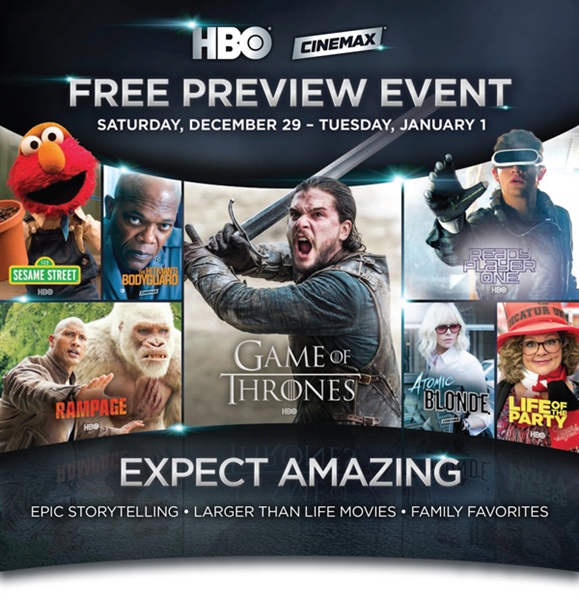 HBO / Cinemax New Year’s Free Preview Event!