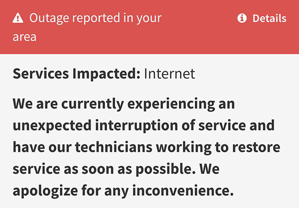 Check For A Service Outage Armstrong