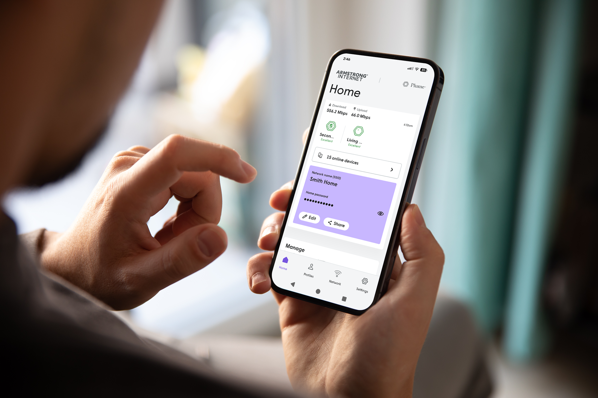HomePass app on phone