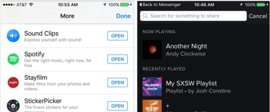 Facebook Messenger Partners up with Spotify