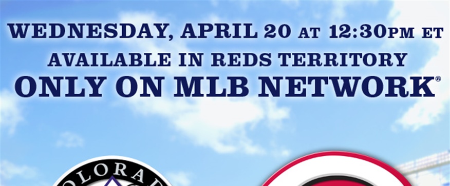 Reds vs. Rockies on Wednesday, April 20th